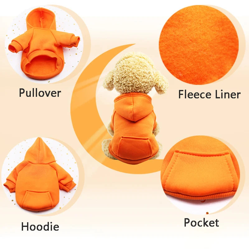 Winter Dog Hoodie - Warm Sweatshirts with Pockets