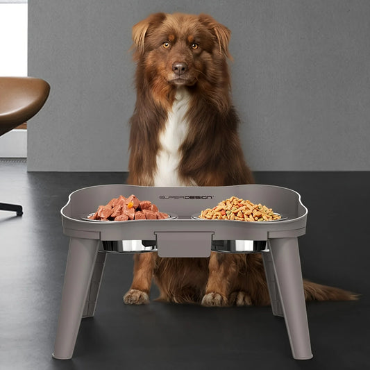 Elevated Dog Bowls - Adjustable Feeding Stand for Small, Medium, and Large Dogs