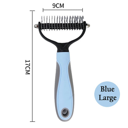 Professional Pet Deshedding Brush - Hair Remover and Knot Cutter for Dogs and Cats