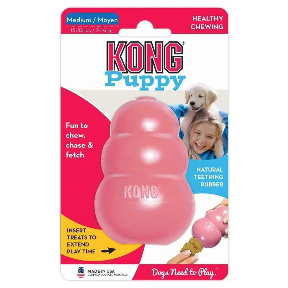 KONG Puppy Teething Rubber Chew Toy - Dog Treat Toy XS-L