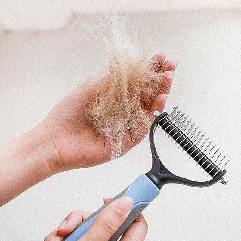 Professional Pet Deshedding Brush - Hair Remover and Knot Cutter for Dogs and Cats