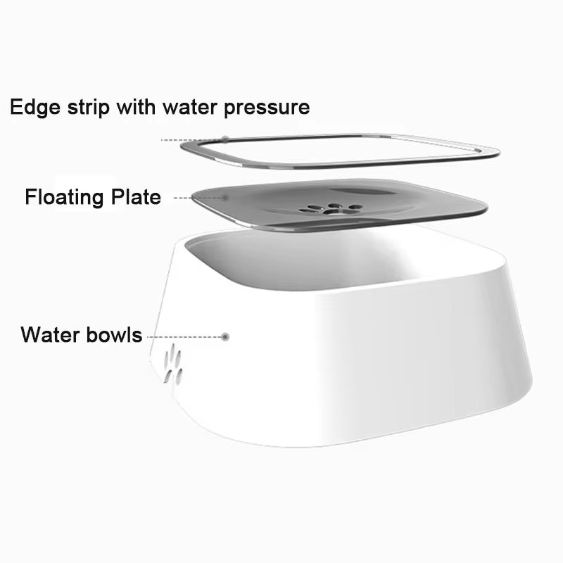 Dog Drinking Water Bowl Floating Non-Wetting Mouth