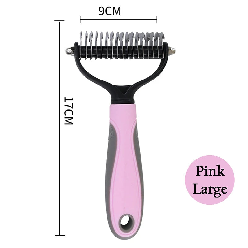 Professional Pet Deshedding Brush - Hair Remover and Knot Cutter for Dogs and Cats