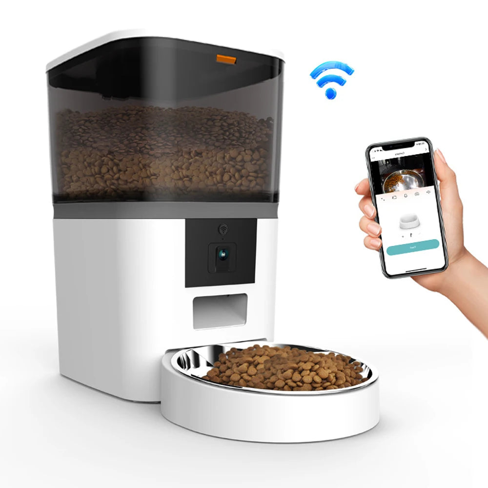 4L Smart Pet Feeder - Automatic Dog and Cat Food Dispenser with Camera and Remote Feeding