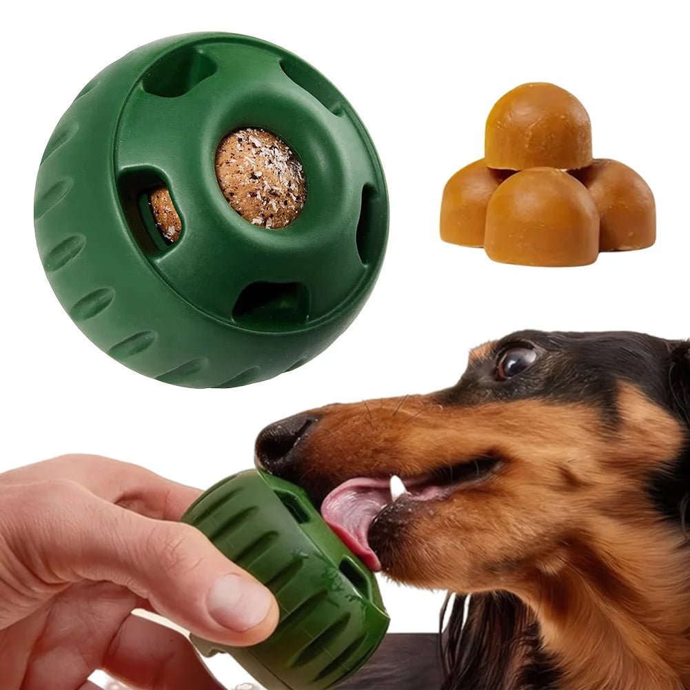 Silicone Dog Chew Toy - Refillable Food Ball, Interactive