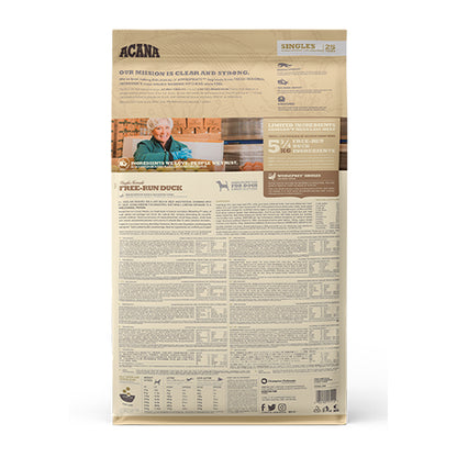 ACANA Free-Run Duck Recipe - Premium Limited Ingredient Dog Food | 11.4Kg/25Lb