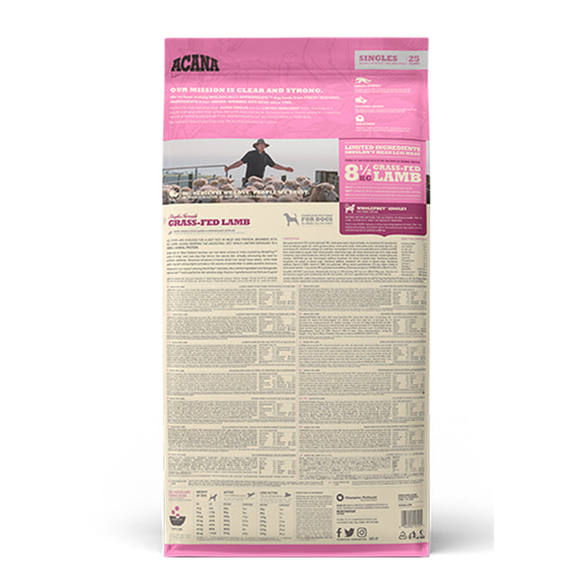 ACANA Grass-Fed Lamb Recipe - Premium Limited Ingredient Dog Food | 11.4Kg/25Lb