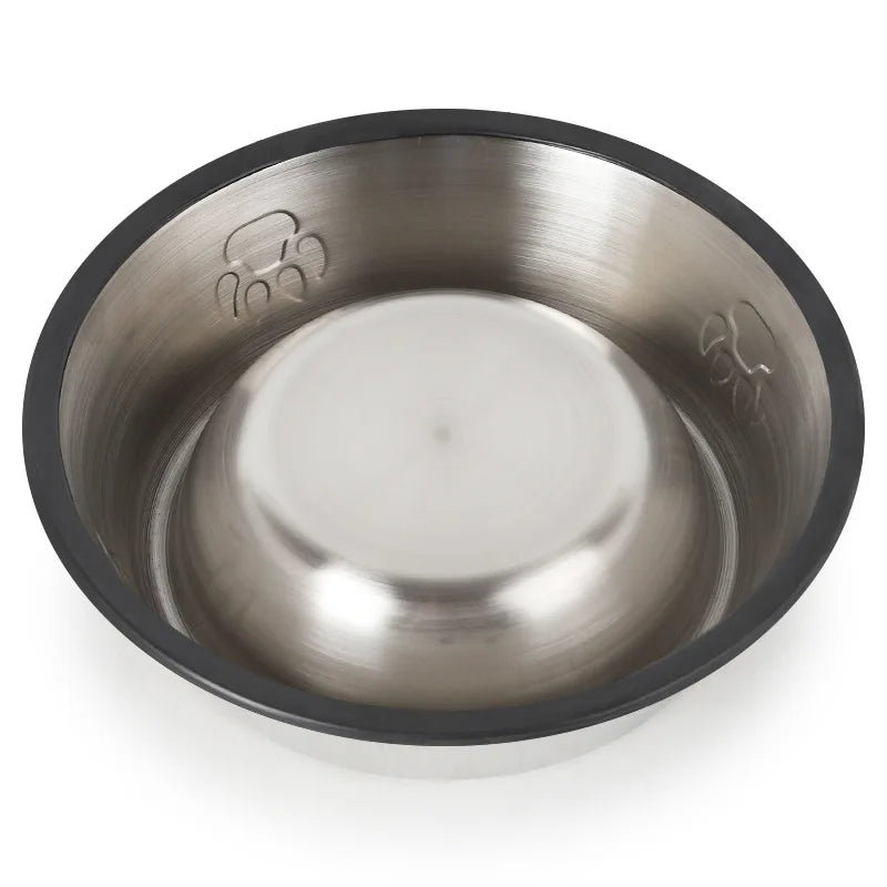 Stainless Steel Paw-Shaped Dog Bowl, Non-Slip Pet Feeder for Cats and Dogs, 6 Sizes