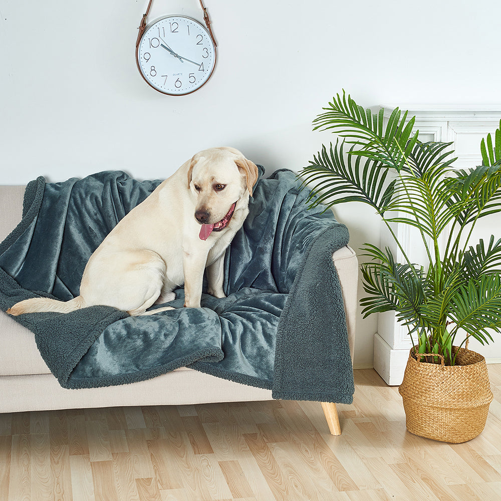 Waterproof Pet Blanket, Reversible Sherpa Sofa Protector, Pee-Proof