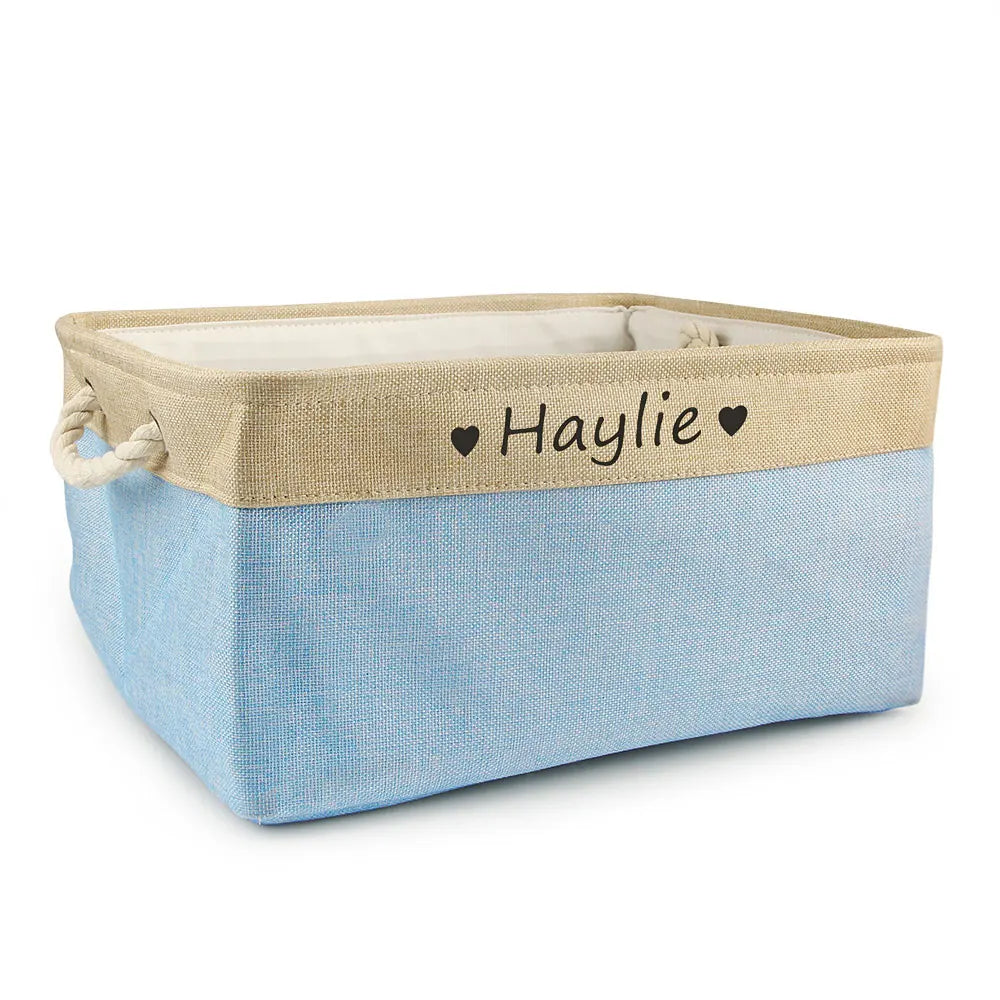 Customizable Pet Toy Basket, Personalized Storage Box for Pet Clothes and Accessories