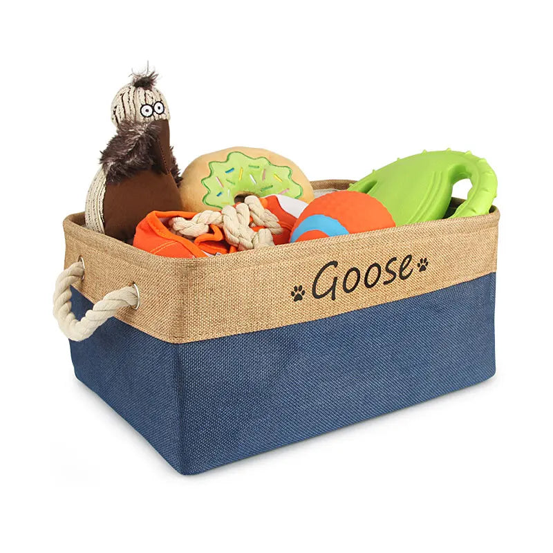 Customizable Pet Toy Basket, Personalized Storage Box for Pet Clothes and Accessories