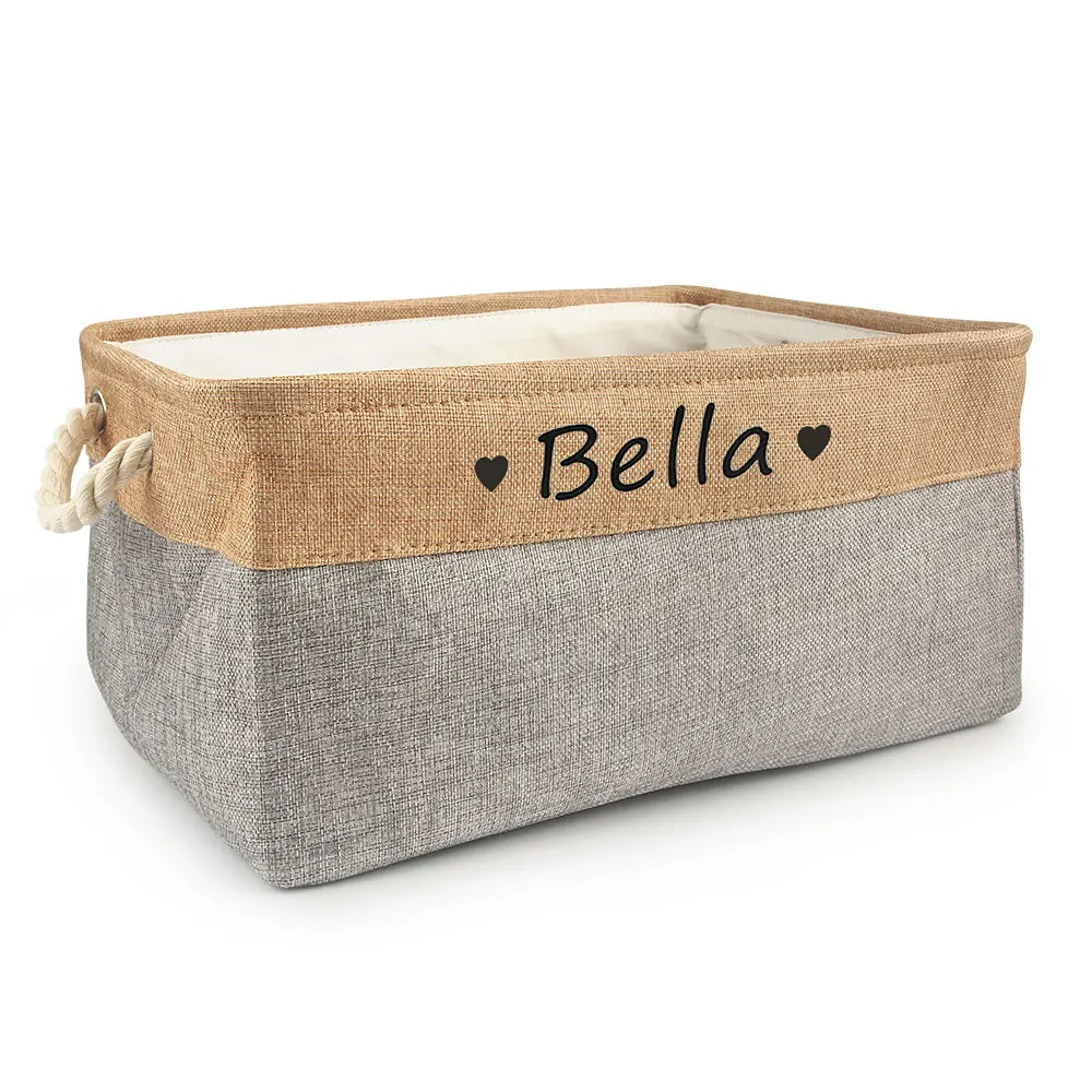 Customizable Pet Toy Basket, Personalized Storage Box for Pet Clothes and Accessories