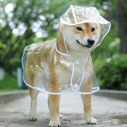 Transparent Raincoat with Hood for Small Pets, Soft PVC Jacket for Dogs