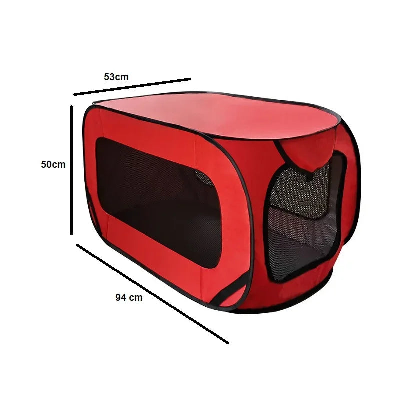 Foldable Dog Cage, Waterproof Oxford Cloth Pet Carrier for Car and Travel