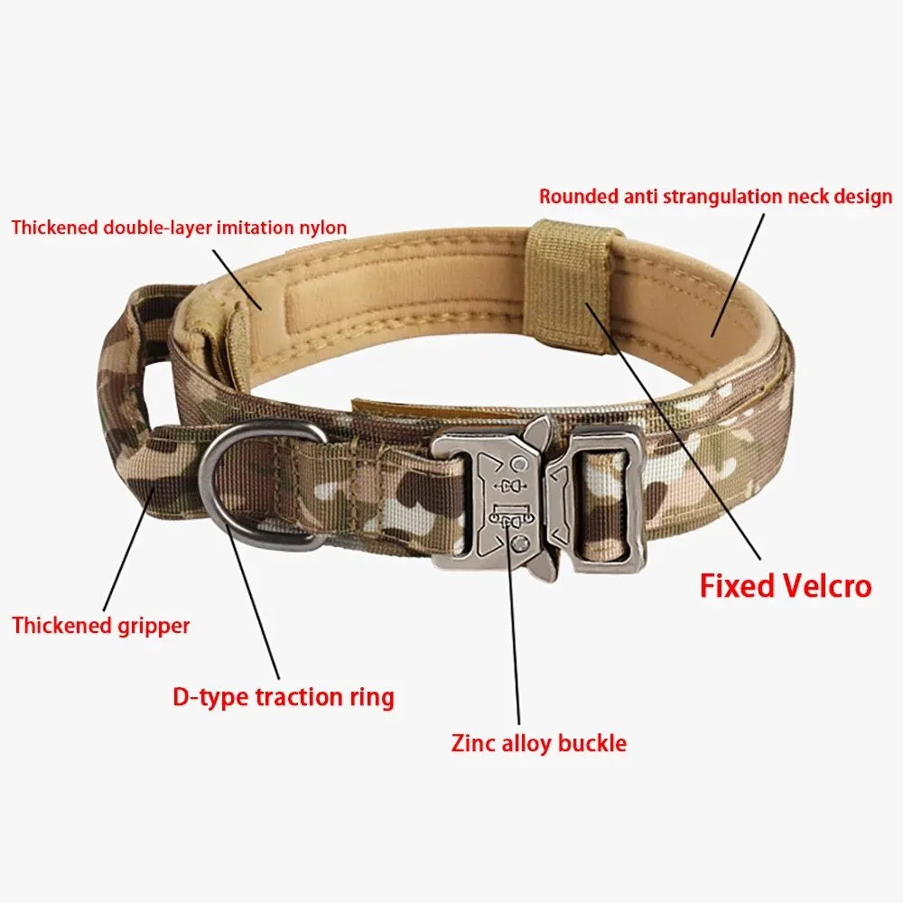 Tactical Nylon Dog Collar with Metal Buckle for Training