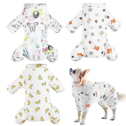 Soft Dog Pajamas for Small and Medium Dogs, Cute Jumpsuit for Puppies