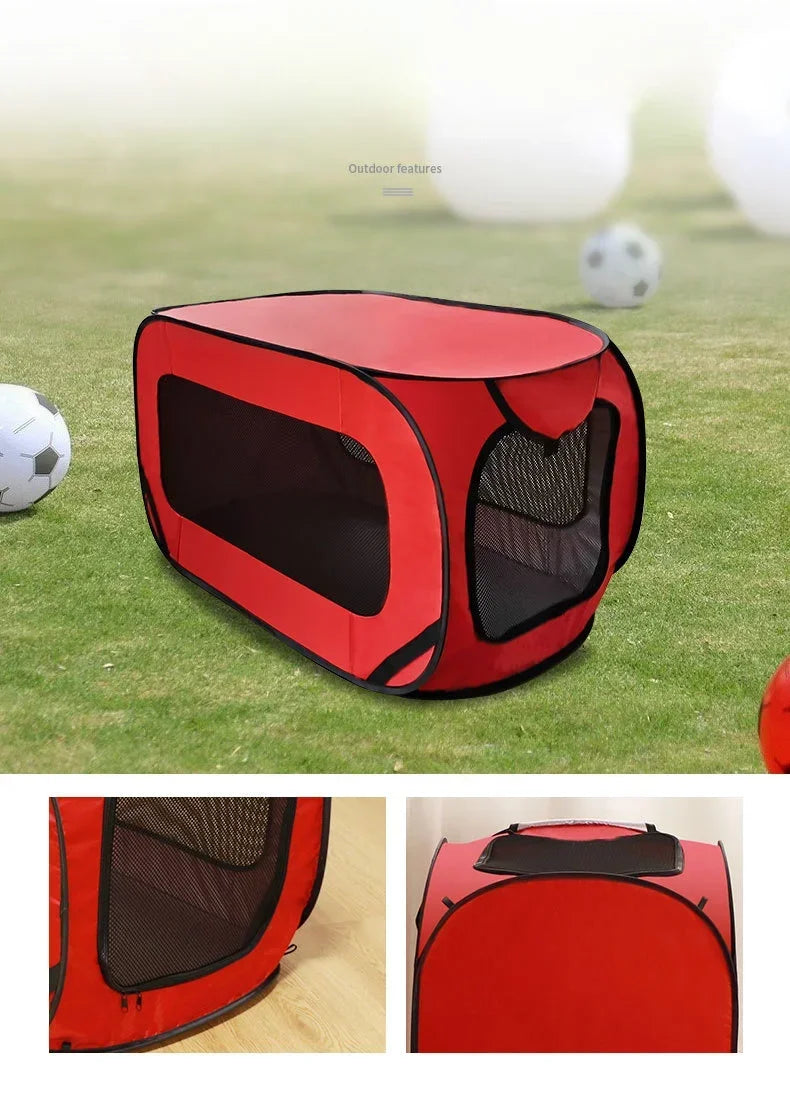 Foldable Dog Cage, Waterproof Oxford Cloth Pet Carrier for Car and Travel