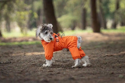 Dog Raincoat with Harness, Adjustable Reflective Raincoat for Small Dogs