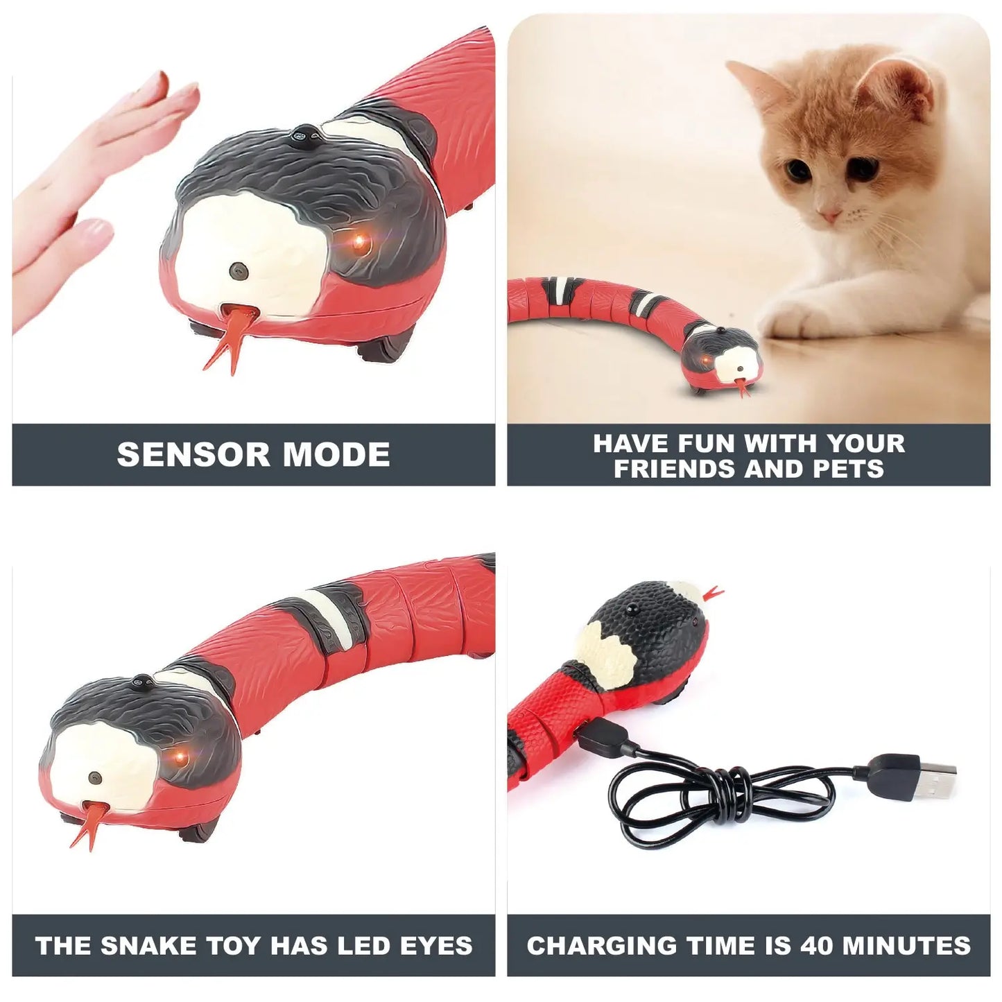 Smart Motion-Detecting Cat Toy, USB Powered