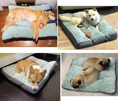 Thick Corduroy Dog Bed, Anti-Slip Large Pet Bed, Detachable Kennel for Cats and Dogs