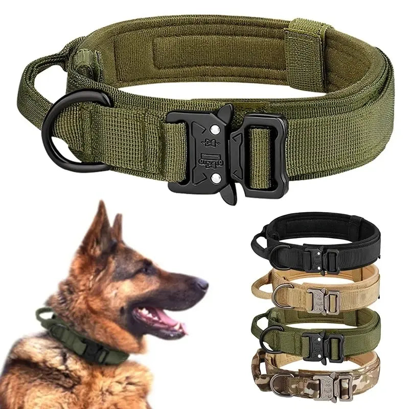 Tactical Nylon Dog Collar with Metal Buckle for Training