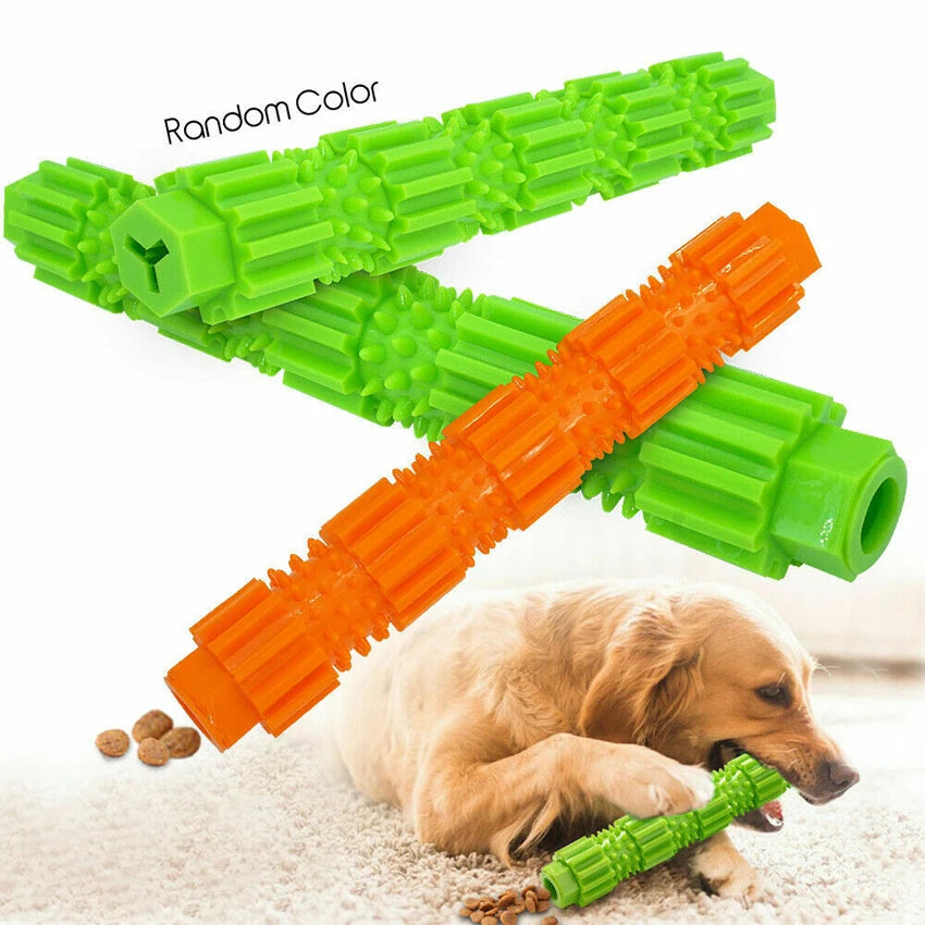 Rubber Chew Toy for Dogs, Squeaky Dispenser for Dental Cleaning