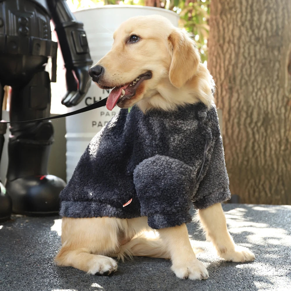 Thick Wool Jacket for Medium and Large Dogs, Windproof Coat for Winter