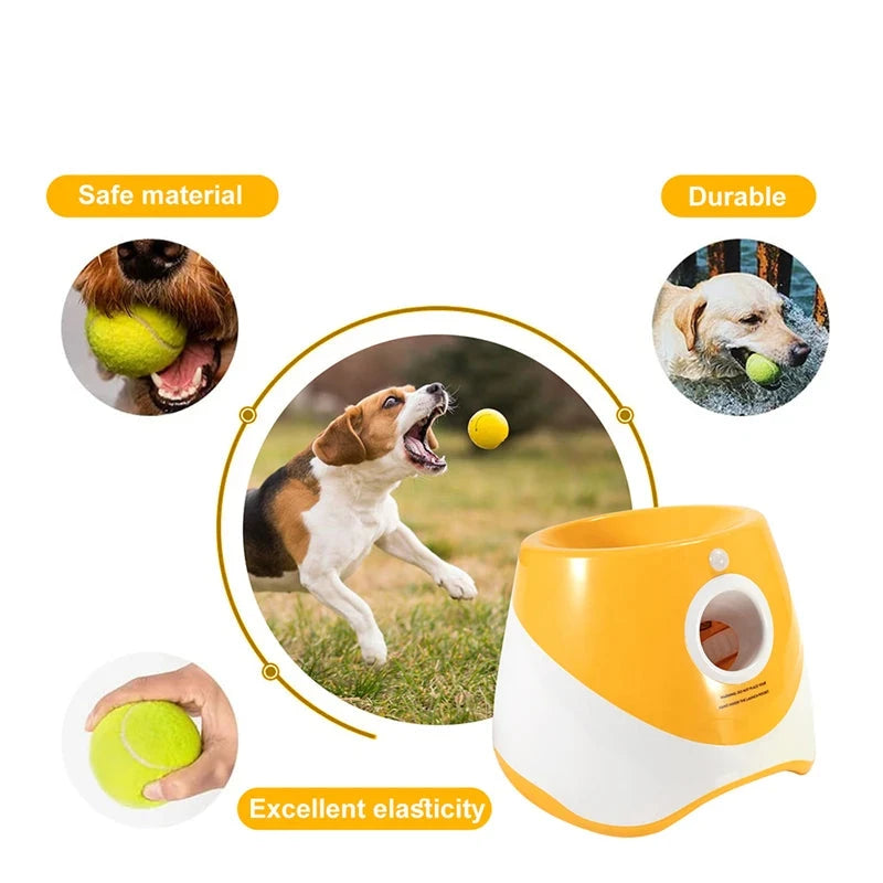 Automatic Dog Tennis Ball Launcher - Rechargeable, Interactive