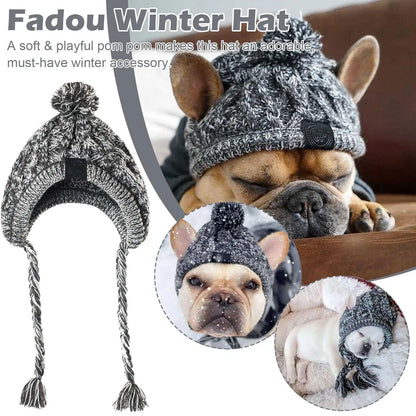 Warm Winter Dog Hats – Windproof Knit for Bulldogs, Chihuahuas, and Puppies