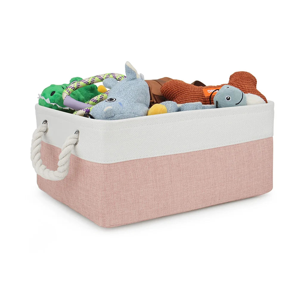 Dog Toy Organizer Basket, Pet Accessory Storage, Cat Collar and Leash Organizer Bin