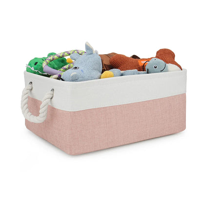 Dog Toy Organizer Basket, Pet Accessory Storage, Cat Collar and Leash Organizer Bin