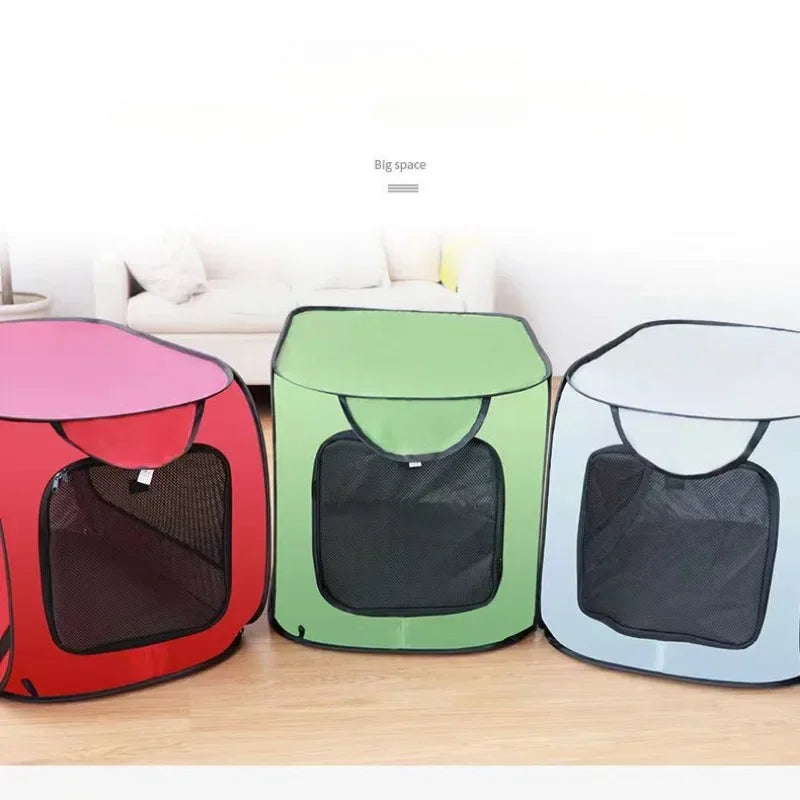 Foldable Dog Cage, Waterproof Oxford Cloth Pet Carrier for Car and Travel