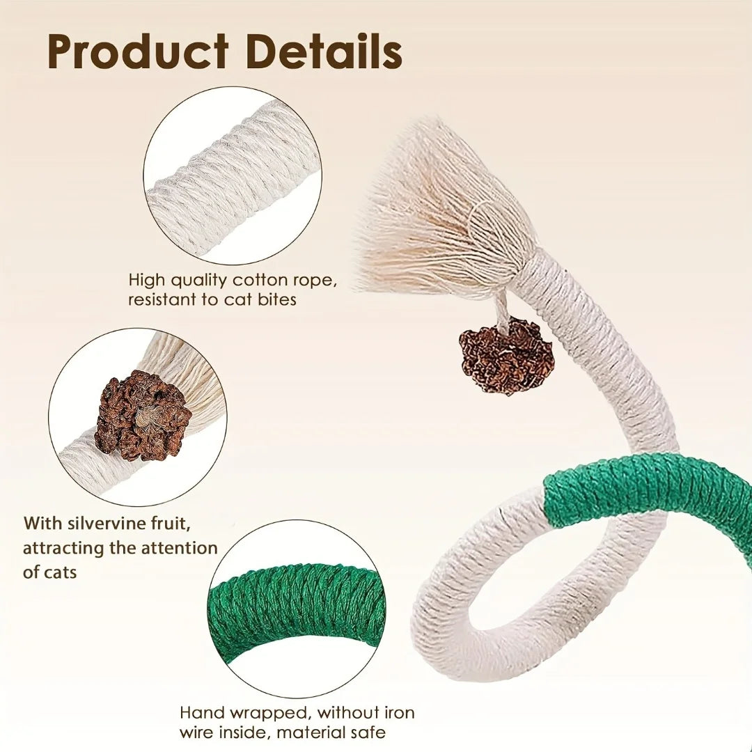 Cotton Chew Toy with Catnip Rope for Cats