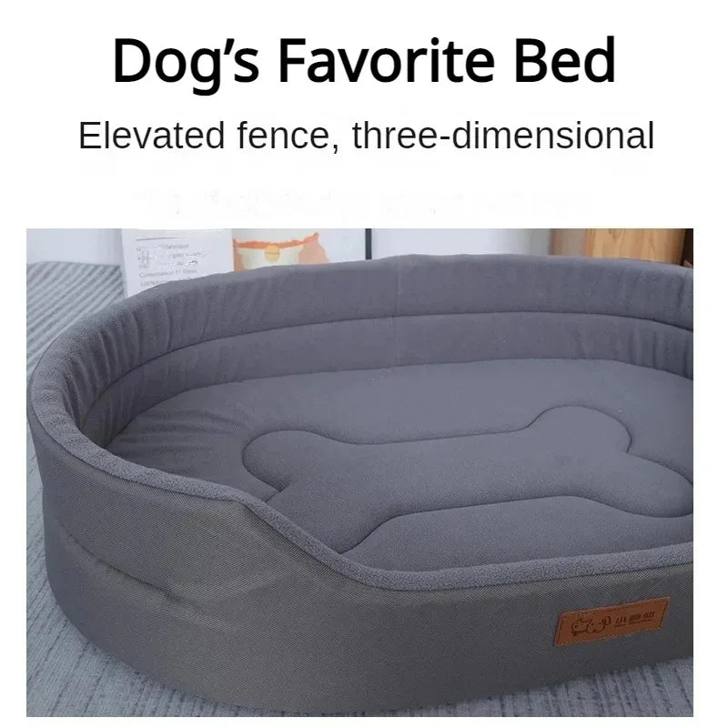 Pet Sofa Bed, Cushioned Dog Bed, Fluffy Blanket for Large and Medium Dogs