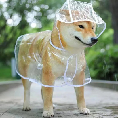 Transparent Raincoat with Hood for Small Pets, Soft PVC Jacket for Dogs