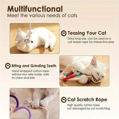 Cotton Chew Toy with Catnip Rope for Cats