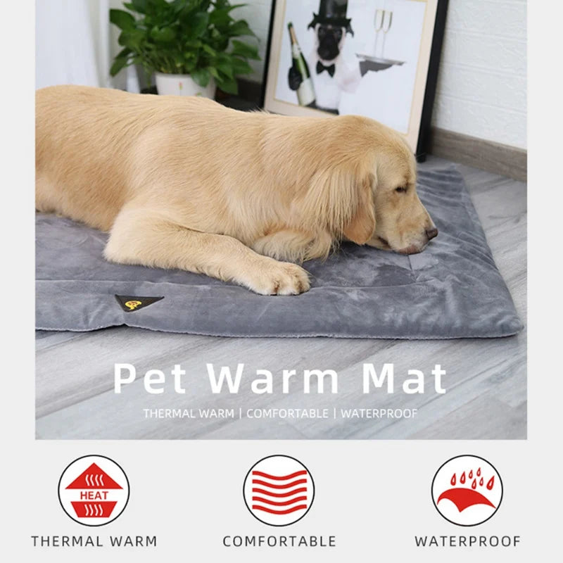 Self-Heating Pet Mat, Flannel Thermal Bed for Dogs and Cats, Waterproof Winter Mat