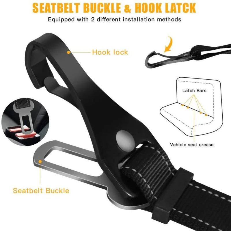 Adjustable Reflective Dog Car Seat Belt - Safety Leash for Small and Large Dogs