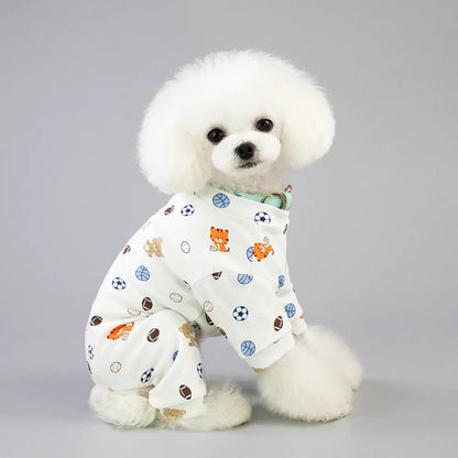 Soft Dog Pajamas for Small and Medium Dogs, Cute Jumpsuit for Puppies