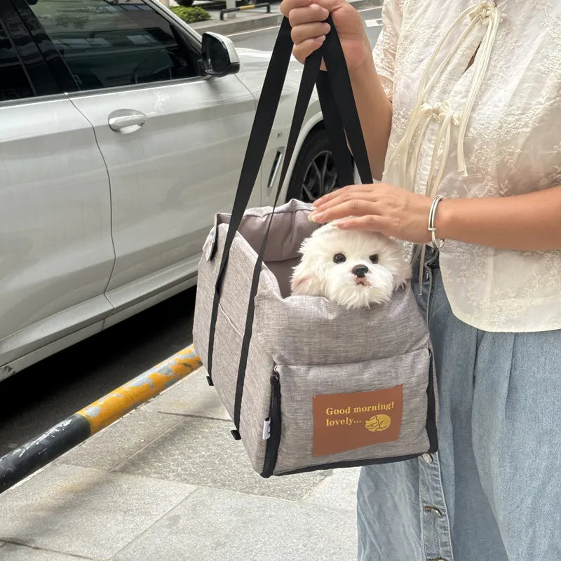 Portable Car Seat Bed for Small Dogs and Cats