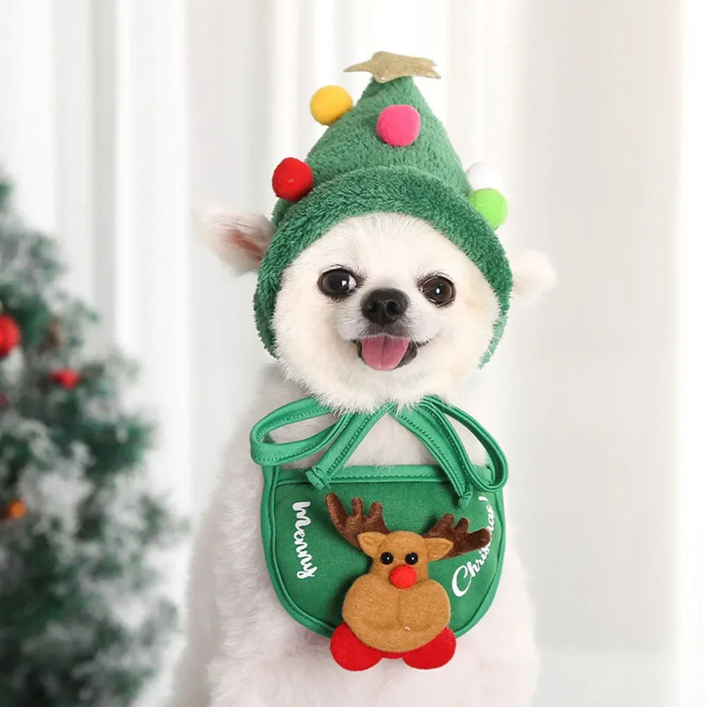 Christmas Santa and Reindeer Costume Set for Pets