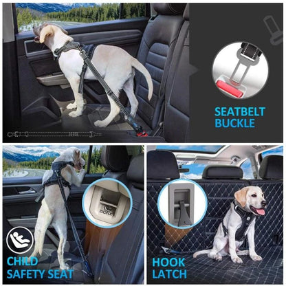 Adjustable Reflective Dog Car Seat Belt - Safety Leash for Small and Large Dogs