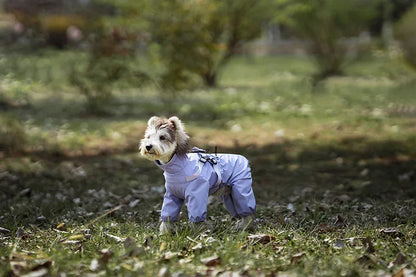 Dog Raincoat with Harness, Adjustable Reflective Raincoat for Small Dogs