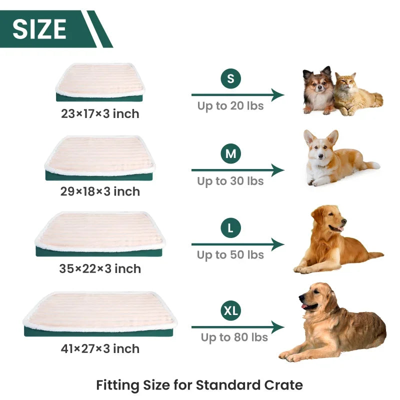 Short Plush Orthopedic Dog Bed, Non-Slip Base, Washable Cover for Large, Medium, and Small Dogs