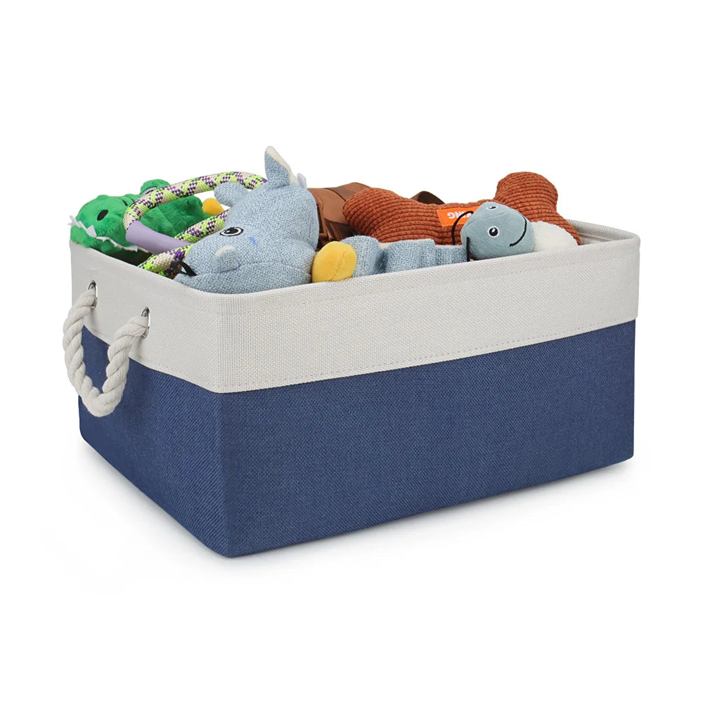 Dog Toy Organizer Basket, Pet Accessory Storage, Cat Collar and Leash Organizer Bin