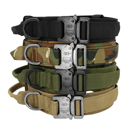 Durable Military Tactical Dog Collar and Nylon Leash Set for Training