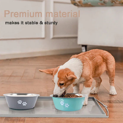 Non-Slip Stainless Steel Dog Bowl for Small, Medium, and Large Dogs, Pet Feeder