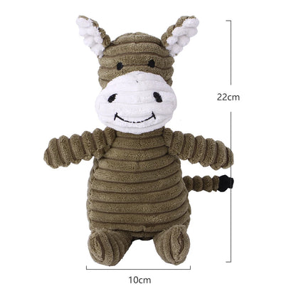 Animal-Shaped Plush Dog Toy, Squeaky Bite-Resistant Toys for Small and Large Dogs