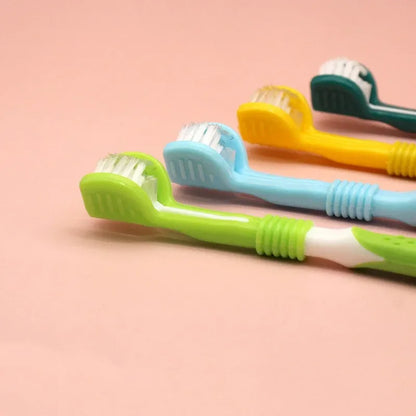 Triple-Sided Toothbrush for Pets