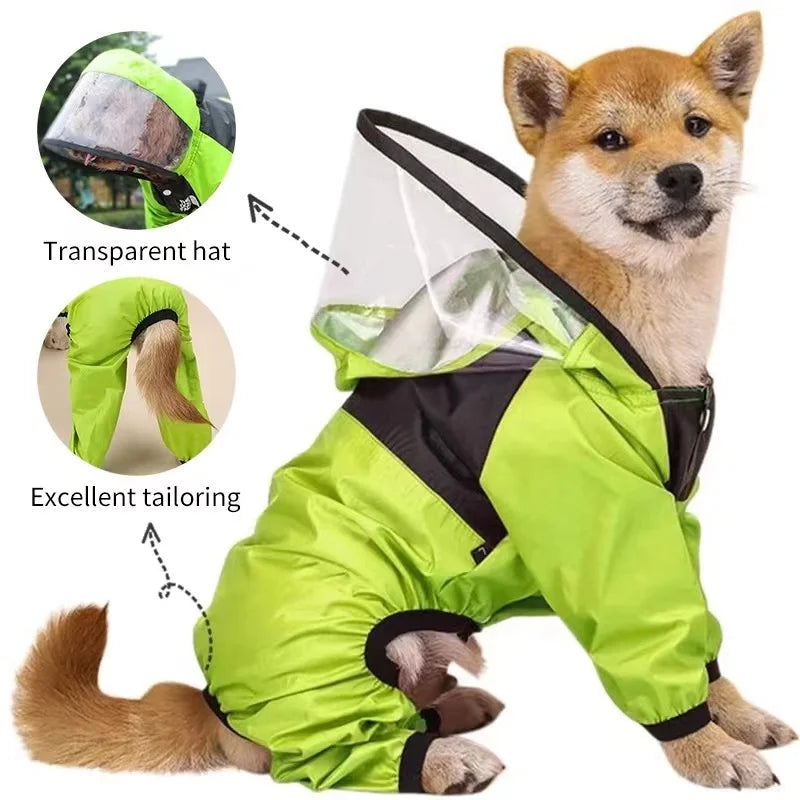 Face Raincoat for Dogs, Waterproof Jacket for Pets